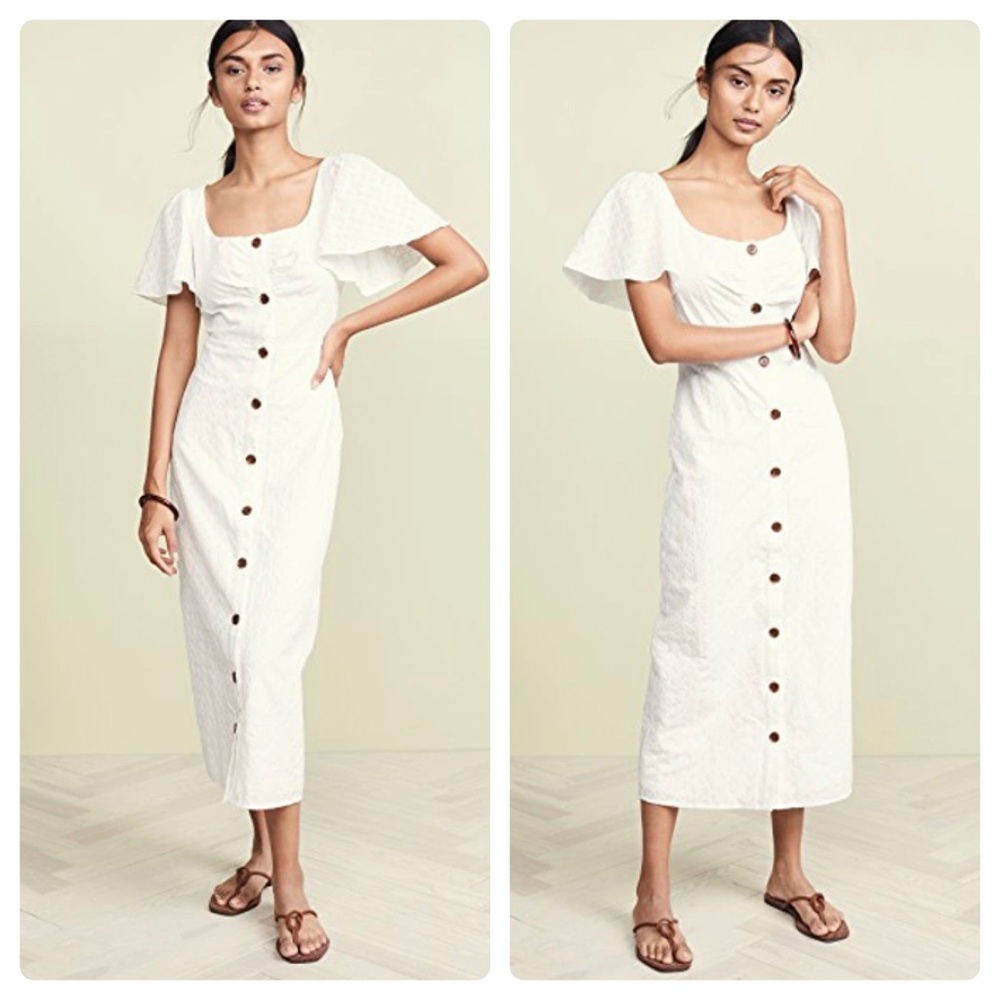 Lerumi Olivia midi dress in white EUC